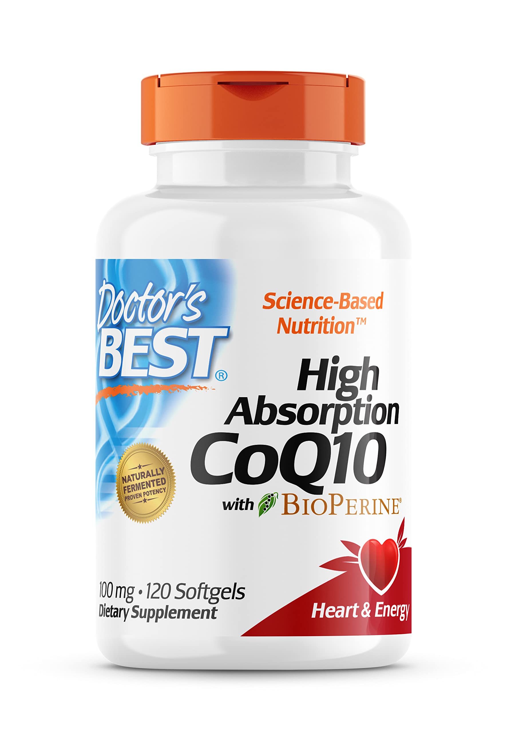 Doctor's Best, High Absorption CoQ10 with BioPerine, 100 mg, 120 Soft Capsules, Vegetable, Coenzyme Q10, Gluten Free, Non-GMO