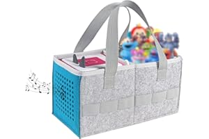 WAEKIYTL Tote Bag for Toniebox Starter Set, Outdoor Carrying Case Portable Hand Bag for Toniebox Audio Player and Tonies Figures, Kids Felt Carrying Bag Organizer with Handle (Blue)