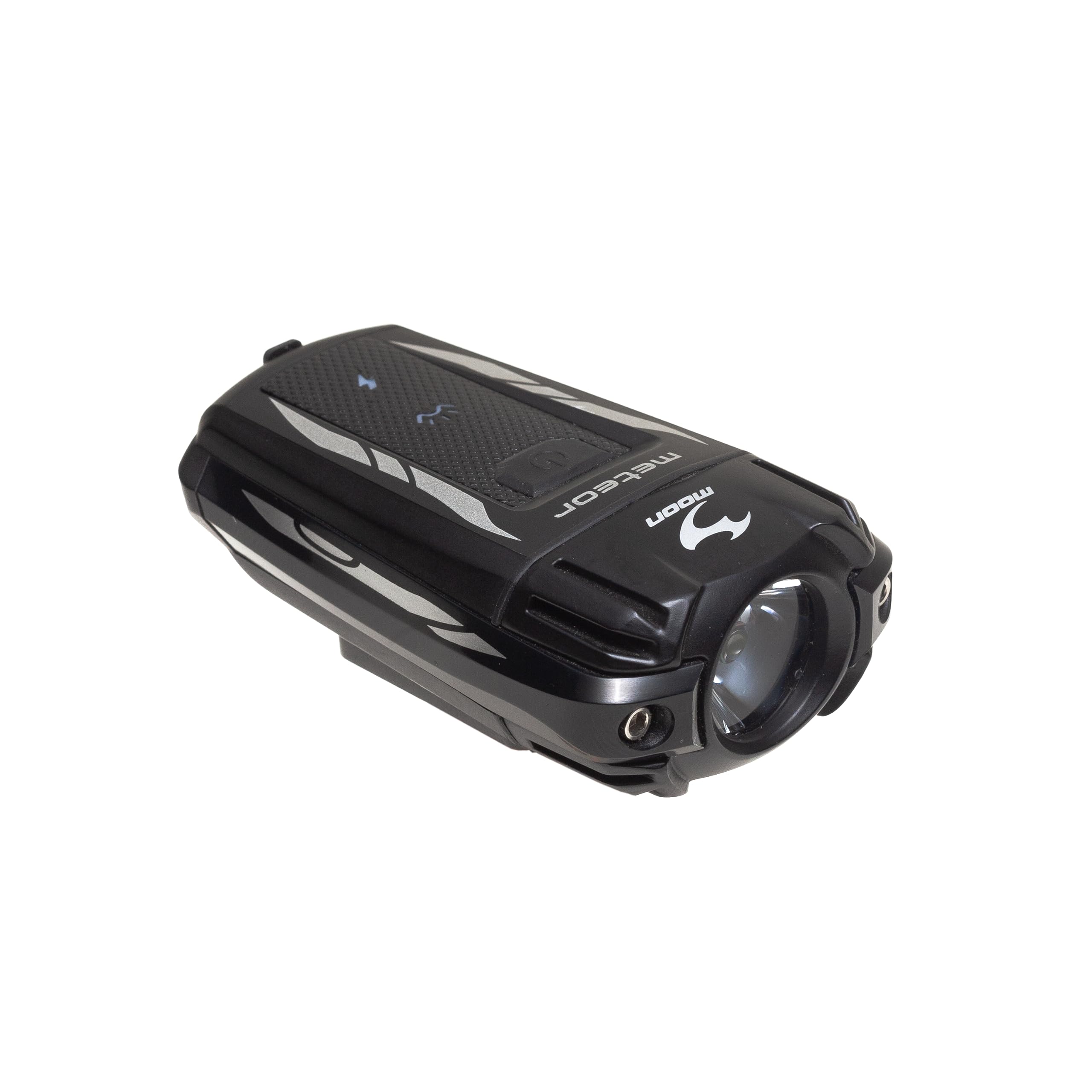 Moon Light the Way You Ride On Meteor 400 Lumens IPX4 Rechargeable Handlebar Mounted Front Cycle Light, Built-in Battery, Max Runtime 80 Hours, Black
