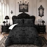 Tuzaovy Skull Bedding Set Queen Size,Goth Bedding Sets Queen with Comforter,Skull Comforter Set,Bohemian Bedding Queen Comforter Set,Gothic Bedding Decor Queen Comforter Set Western Boho Hippie