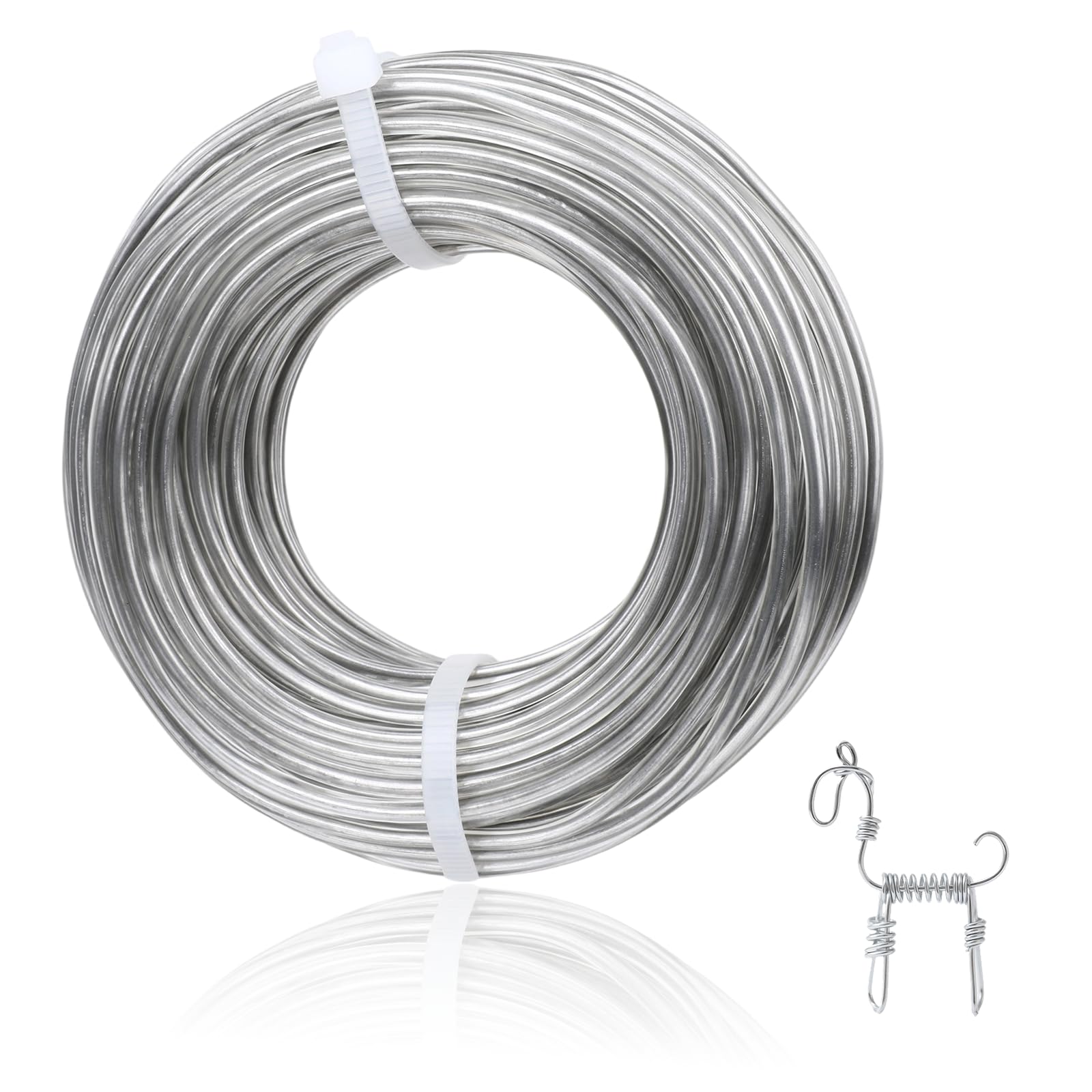 Photo 1 of 16 Gauge Aluminum Craft Wire, Bendable Silver Metal Wire for Jewelry Making 591 Feet 1.5mm 1 Roll for Bonsai Training, Crafts Wiring, Sculpting, DIY Necklace Earring Floral Making