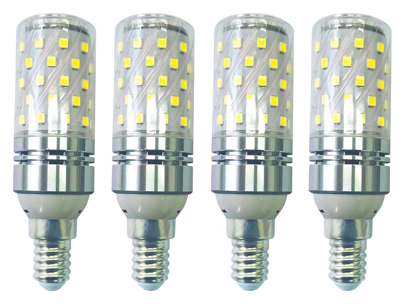 Photo 1 of CTKcom 12W E14 LED Candelabra Light Bulb,E14 Base Corn Bulb,100 Watt Equivalent Chandelier Bulbs Daylight White 6000K,AC85-265V 1400LM Lights Bright White(Silver)?4Pack