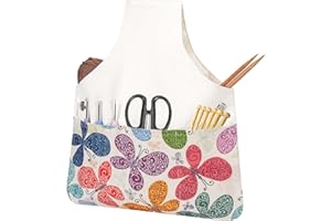TOGETRUE Yarn Bag, Knitting Crochet Tote Bag, Lightweight Yarn Storage Bag Organizer, Travel Knitting Wrist Bag, Yarn Tote Bags for Crocheting, Holding Yarn, Knitting Needles (Large,Butterfly)
