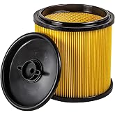 Vacmaster Standard Cartridge Filter &amp; Retainer for Use With 5 to 16 Gallon Wet/Dry Vacs