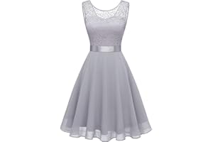 BeryLove Women's Cocktail Dresses | Prom,Sleeveless,Flowy A Line,Wedding Guest Lace Formal Dresses