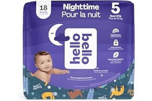 Hello Bello Premium Overnight Baby Diapers Size 5, 18 Count, Unisex, Ultra Absorbent and Soft Disposable Diapers for Babies and Toddlers