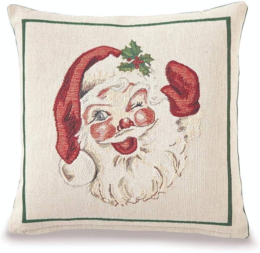 Amazon Com Mud Pie Home Vintage Christmas Woven Tapestry Santa