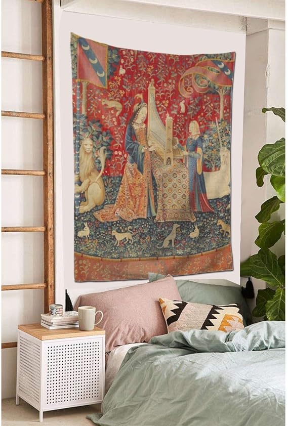 Amazon Co Jp Yanghl 貴婦人と一角獣 タペストリー インテリア 壁飾り 新築祝い 結婚祝い 出産祝い おしゃれ 可愛い 雑貨 北欧風 オシャレ ホーム キッチン