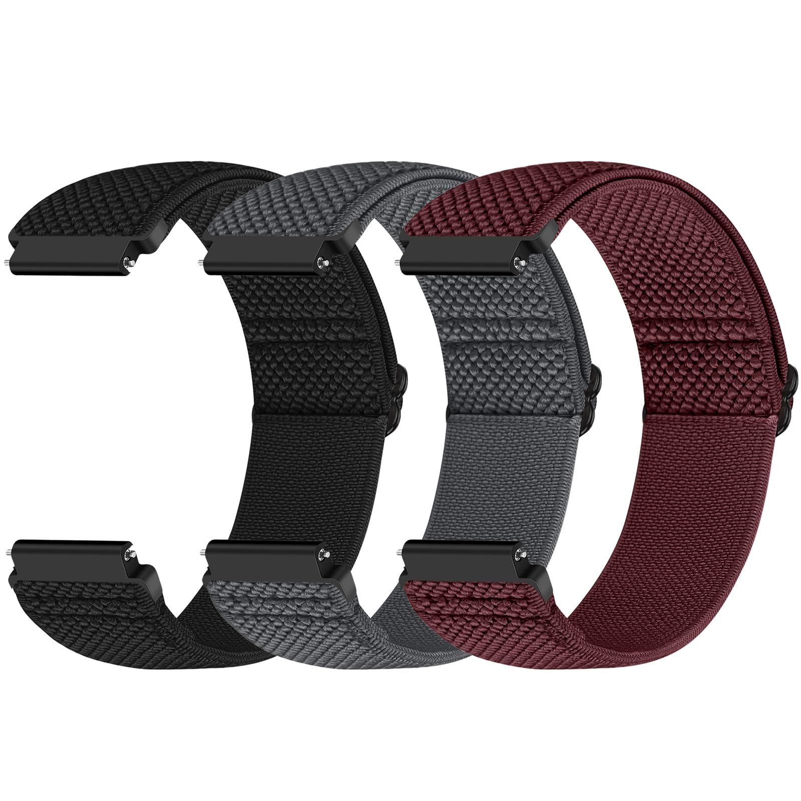 18mm Elastic Nylon Sport Watch Strap Compatible with Garmin Venu 4 41mm/3S 41mm/Venu 2S/Vivoactive 4S/Vivomove 3S/Active S/Forerunner 265S(42mm)/255S/Fossil Women's Gen 6 42mm/5E 42mm for Women Men