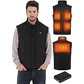 HOTHUGZ Heated Vest for Men with 12V 15000mAh Battery Pack Lightweight Rechargeable Warming Vest for Winter Outdoor
