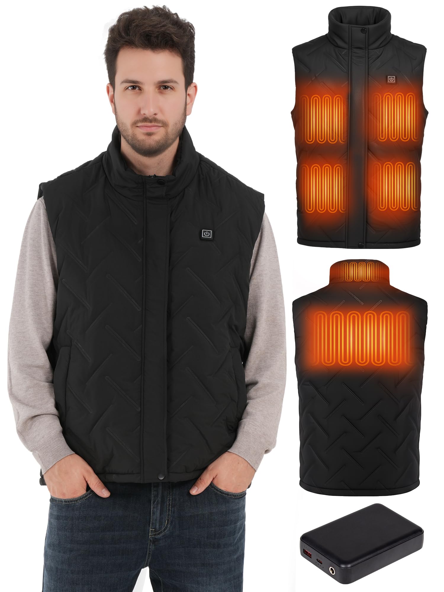 Photo 1 of ***MISSING BATTERY PACK***HOTHUGZ Heated Vest for Menfor Winter Outdoor, Golf, Black, Large -