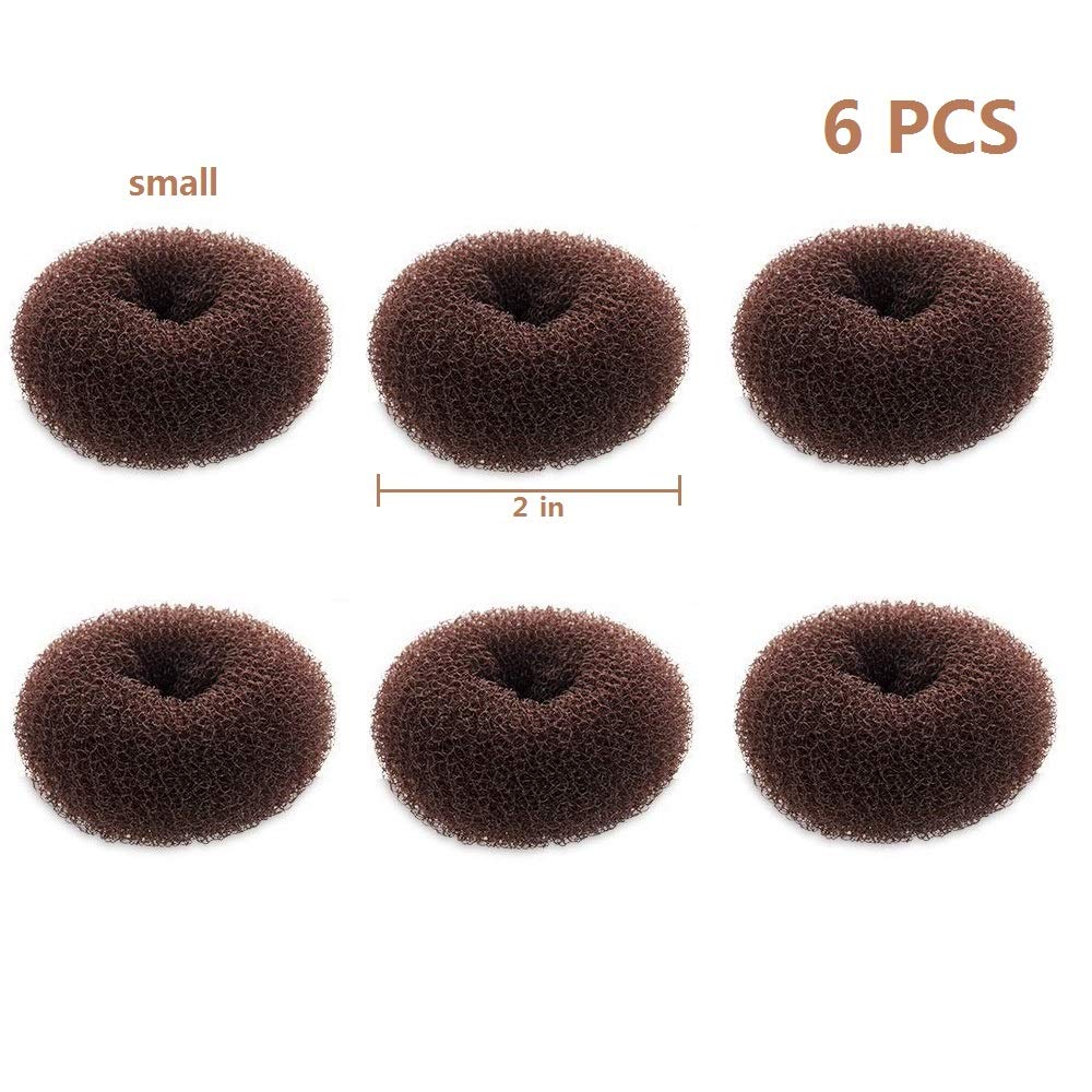 Extra Small Hair Bun Maker for Kids, 6 PCS Chignon Hair Donut Sock Bun Form for Girls, Mini Hair Doughnut Shaper for Short and Thin Hair (Small Size 2 Inch, Dark Brown): Beauty
