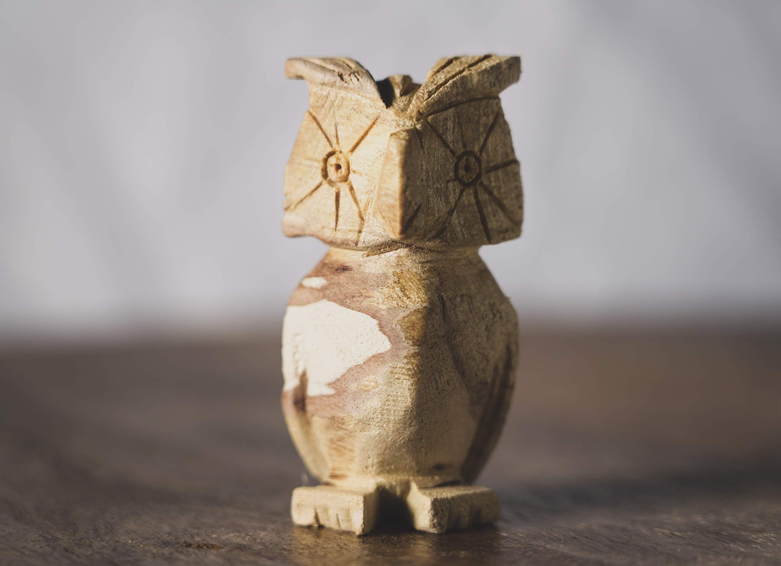 Enu Organic Palo Santo Totems. Peruvian Handcrafted Owl. Made from Natural Palo Santo Incense Sticks for Aromatherapy. Hand Carved Owl for Smudging, Spiritual Meditation, Stress, Chakra Healing.
