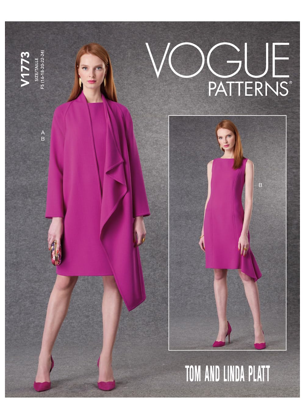Vogue Patterns V1773F5 Misses Dress F5 (16-18-20-22-24)