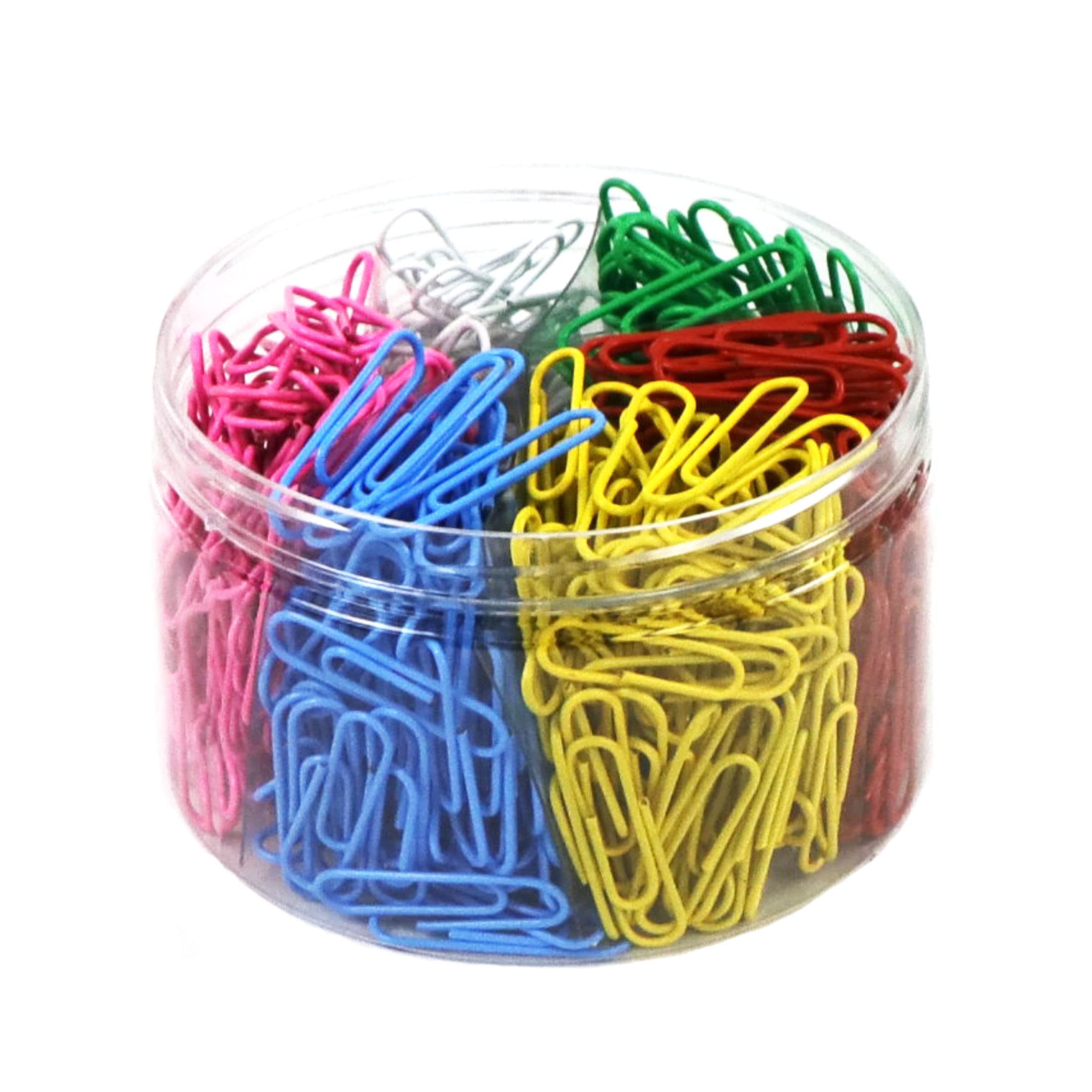 480 Pcs Coloured Paper Clips, Coated Metal Paperclips Paper Clips Clamps with Box for Office School Stationery Document, Large Paper Clips (33mm/480pcs)