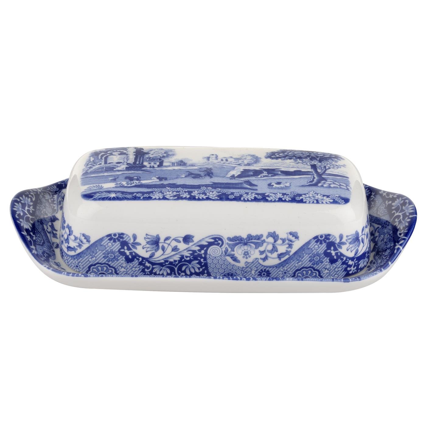 Spode Blue Italian Covered Butter Dish