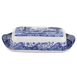 Spode Blue Italian Covered Butter Dish