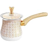 Turkish Greek Arabic Coffee Pot,Stove Top Water Boiler, Coffee Maker, Butter, Chocolate & Milk Warmer,Even and Quick Heat (White)