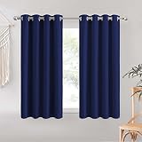 Aspire Homeware Blackout Curtains Navy Eyelet 46 x 54 2 Panels 100% Polyester view 2