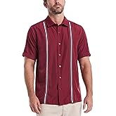Cubavera Paneled Short Sleeve Shirt for Men, Classic Fit, Wrinkle Resistant, Casual Button-Down Shirt With Spread Collar