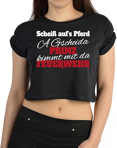 Téléchargement gratuit Images Sexy Pompiers Crop Top Pour Femmes Scheiss Sur Votre Cheval Motif dernière par