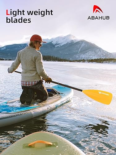 Abahub 3-Piece Adjustable SUP Paddle - Lightweight Aluminum Alloy Shaft 68-84" With Red Nylon Blade