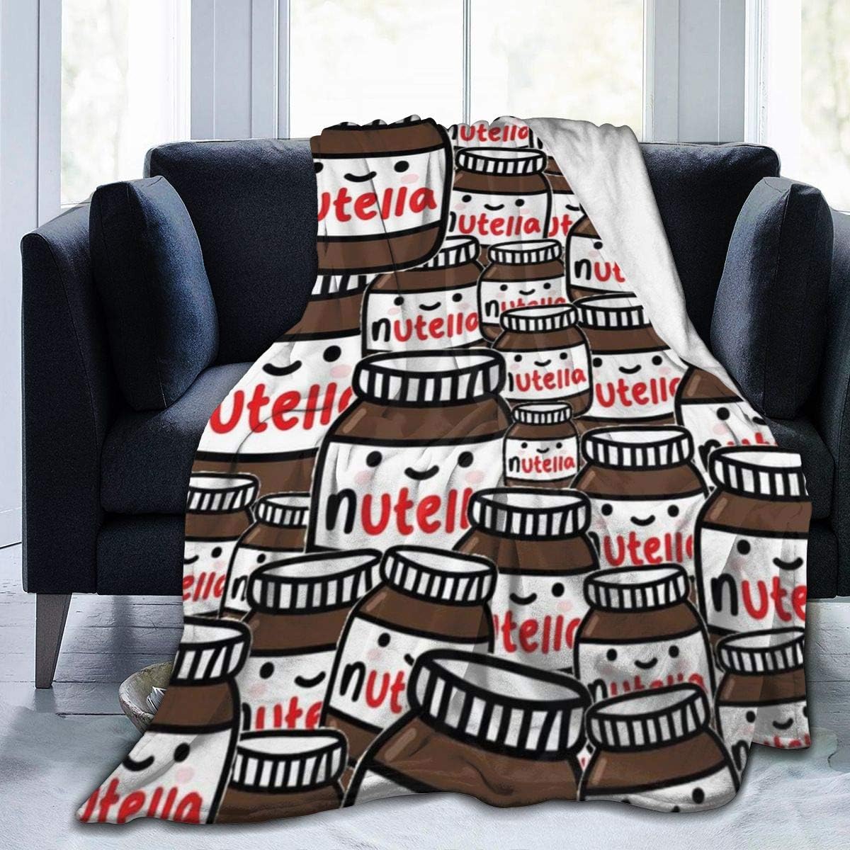 XTGOO Fondos Tumblr Nutella Print Flannel Fleece Blanket Throw Ultra-Soft Velvet Plush Throw Blanket