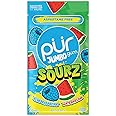 PUR Jumbo SOURZ Gum | Aspartame Free Chewing Gum | 100% Xylitol | Natural Flavor | Sour Blue Raspberry, Sour Watermelon, 20 Pieces (Pack of 1)