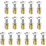 Rrina 16 Sets M6x25 Furniture Screw Nut Threaded Wood Inserts Bolt Fastener Connector Hex Socket Drive M6x15 Screw-in Nuts