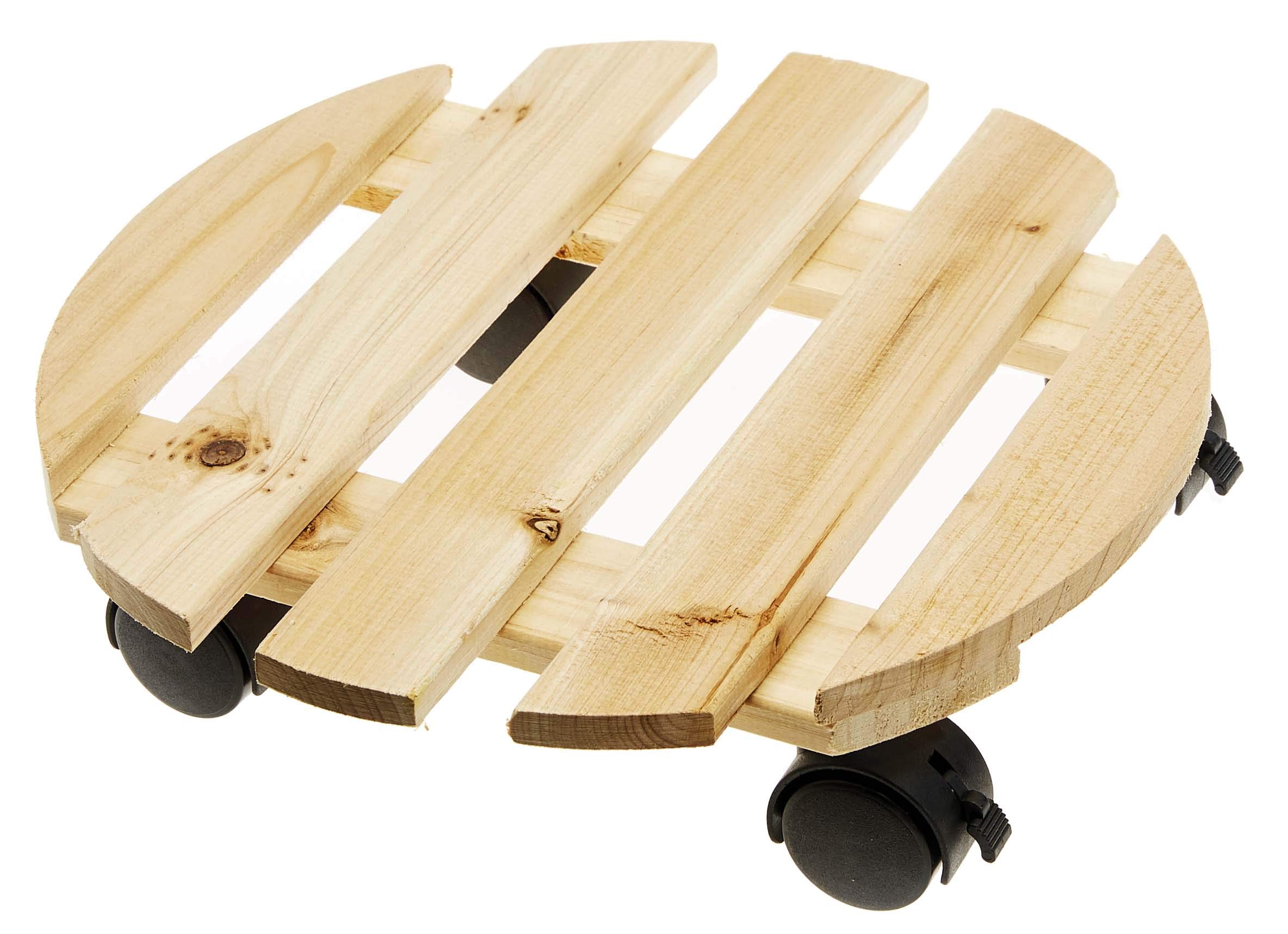 Verdemax 5150 30 cm Round Natural Wood Trolley