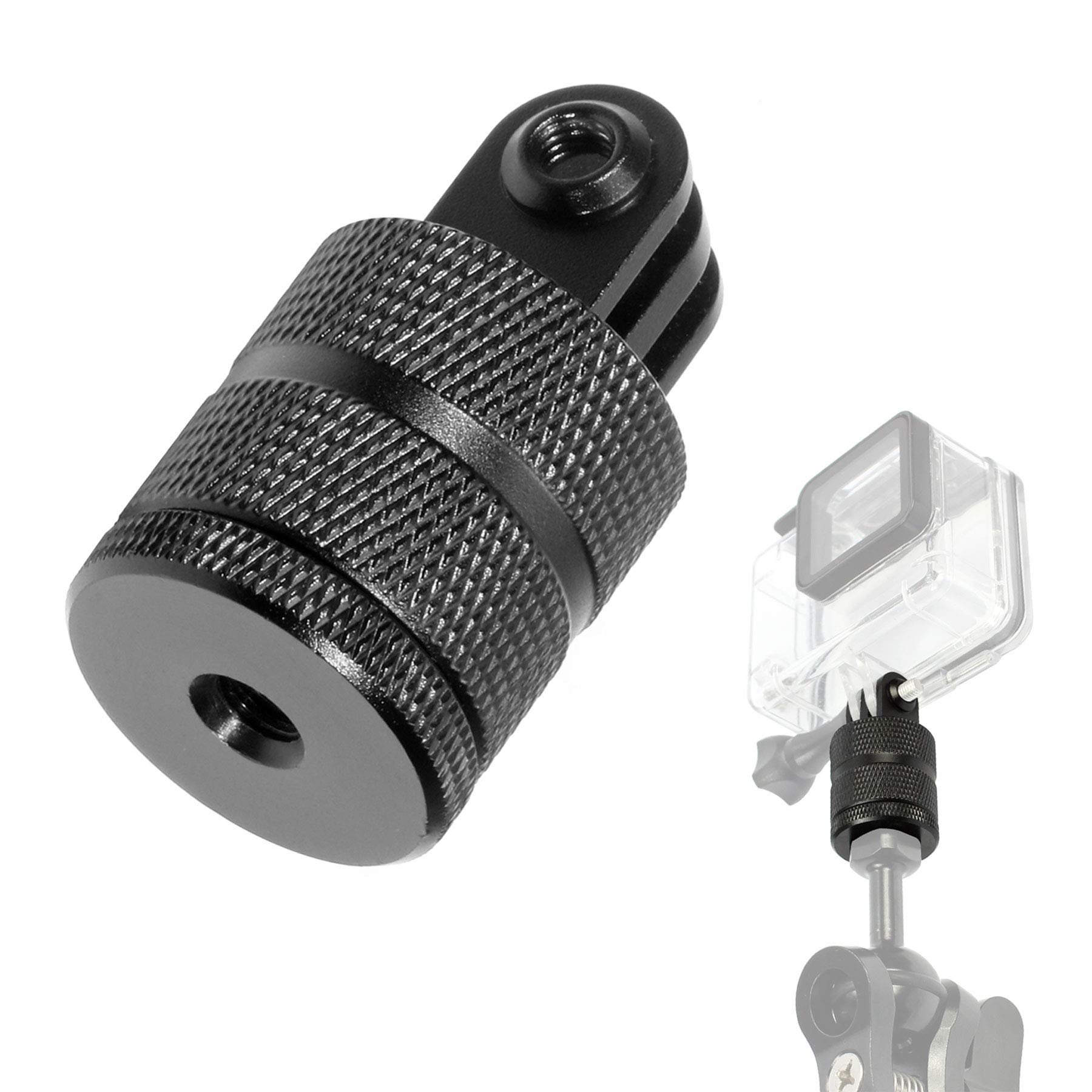 Photo 1 of 360 Degree Rotation Tripod Mount Adapter, Aluminum 1/4 inch 20 Camera Mount Adapter Compatible with GoPro 13/12 Black,Hero10/ 9/8/ 7/6/ 5/ Series,DJI, XiaoYi and Other Standard 1/4 Accessories