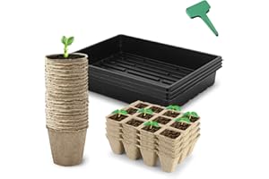 CEED4U Seed Starter Kit Propagator Plant Grow Kit 3 Inches Peat Pots, 72 Cells Peat Trays 15x11 Inches Growing Trays 15 Packs Plant Labels Plant Cultivation Set for Indoor Outdoor Classrooms