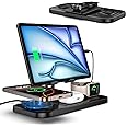 Induction iPhone Charger, 4 in 1 Wireless Charger for iPhone 15 Pro Max/14/13, Charging Station for ipad, Wired Charger for Tablet, Wireless Charger for iwatch 9/8/7/SE, Airp ods Pro/3
