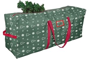YIYA Christmas Tree Storage Bag for 7.5 Ft Artificial Tree Large Christmas Tree Bag with Handles 600D Oxford Fabric Christmas Tree Storage Container for Outside Decorations (Green)