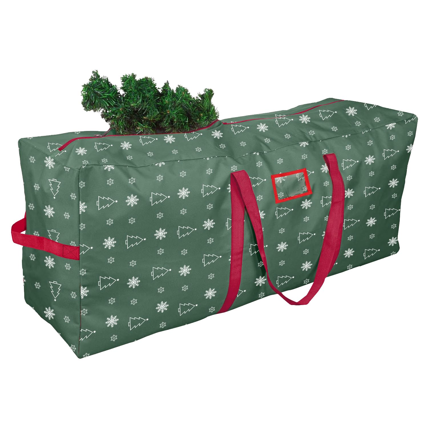 YiYa Christmas Tree Storage Bag for 9 Ft Heavy Duty 600D Oxford Xmas Tree Bag Waterproof Christmas Storage Container With Handles for Christmas Tree Garland(Green, XL)