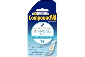 Compound W Maximum Strength One Step Invisible Wart Remover Strips, 14 CT