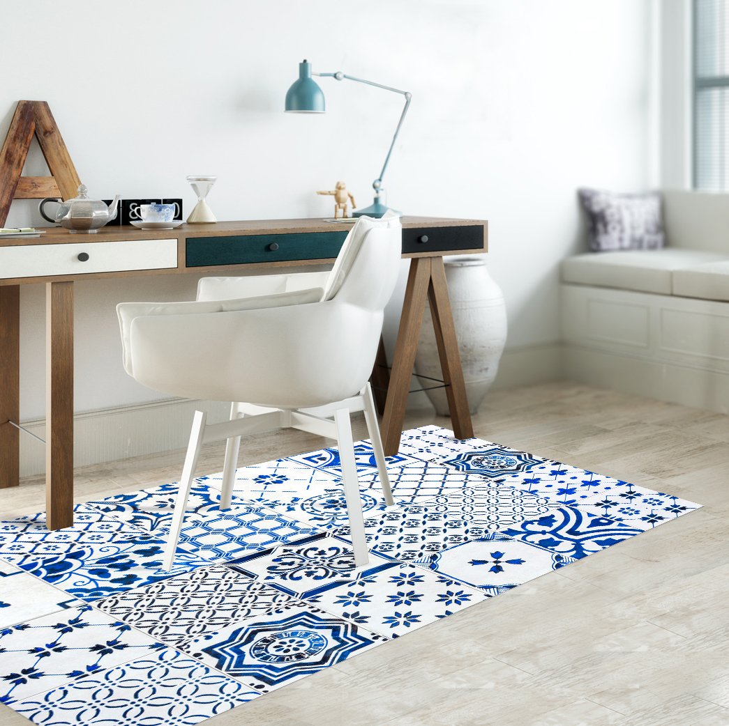 Viniliko Carpet Lisbon, Vinyl, Blue, 66 x 100 x 3 cm