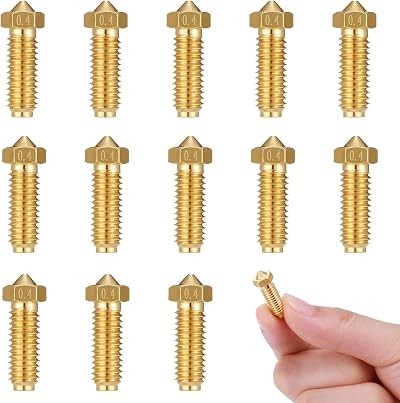 JIZZU 12x 0.4mm 3D Printer Nozzles M6 Brass Extruder for Anycubic Kobra 2