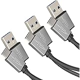 KabelDirekt - USB A 3.0 to USB C Cable - 1.5 feet + 3 feet + 6 feet, 3-Pack - (SuperSpeed Data Cable and Charging Cable, Suitable for Smartphones and Tablets with USB C Port, Black, Space Gray)