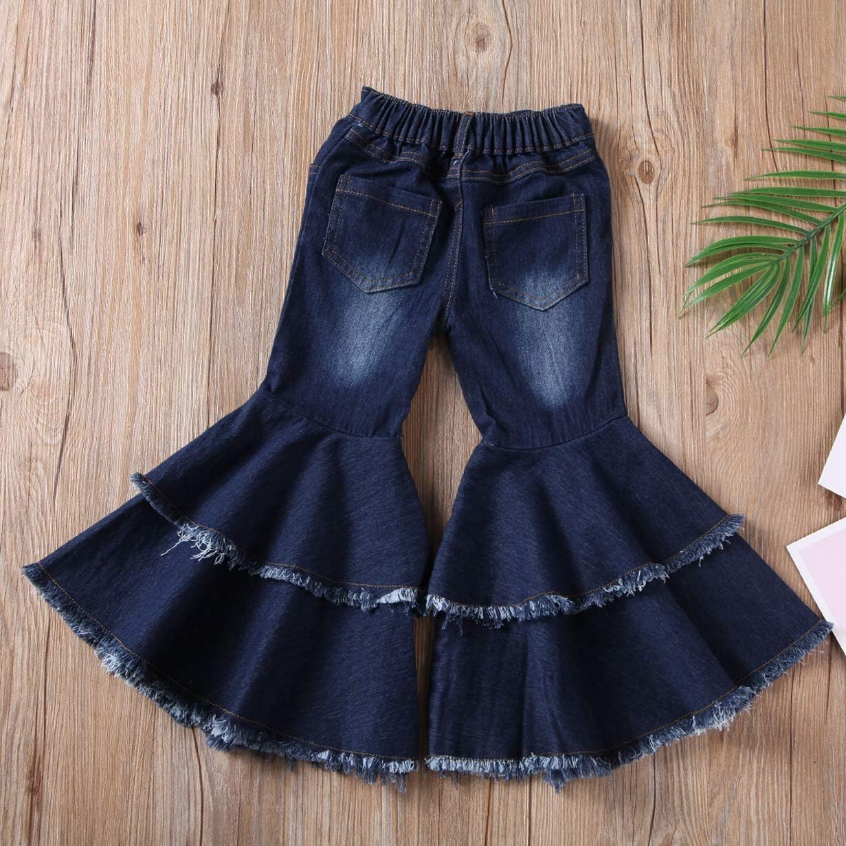 Little Girl's Vintage Jeans Skinny Denim Bell-Bottoms Pants: Clothing