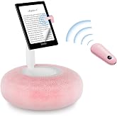VoltifyMax Magnetic Kindle Holder with Page Turner, Cozy Pillow Kindle Stand for Reading, 360&deg; Adjustable Phone Holder for Bed, Small Bowl for Tablet Stand with Stable Suction Base (Pink)