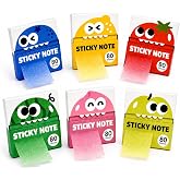 2026New Glitter Sticky Notes Pull-Out Sticky Notes (6Boxes) | Transparent Sparkly Sticky Notes No Residue, Strong Adhesion Self-Adhesive Cute Fruit Monster Sticky Notes for Office