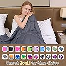 ZonLi Premium Weighted Blanket for Adults Women, Men, Children | Great for Insomnia, Autism, ADHD, Stress and Anxiety Relief | Fit King Sized Bed | Grey, 60'x80'', 20lbs