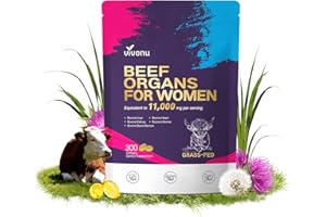 VIVONU 13-in-1 Beef Organ Supplement for Women 11000mg, 100 Day Supply, Beef Organs with Bovine Liver, Ovary, Uterus, Kidney, Heart, Bone & More, 100% Grass Fed, Balance Hormones, Energy, 300 Softgels
