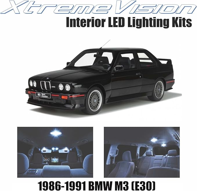 amazon com xtremevision interior led for bmw m3 e30 1986 1991 4 pieces cool white interior led kit installation tool automotive xtremevision interior led for bmw m3 e30 1986 1991 4 pieces cool white interior led kit installation tool