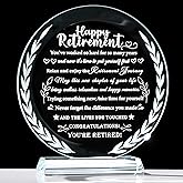 YWHL Retirement Gifts for Woman Men 2025 Best Retirement Gifts for Teacher Boss Nurse Coworker Crystal Keepsake Retired Plaque Present Happy Retire Gift for Women Friends Doctors Police