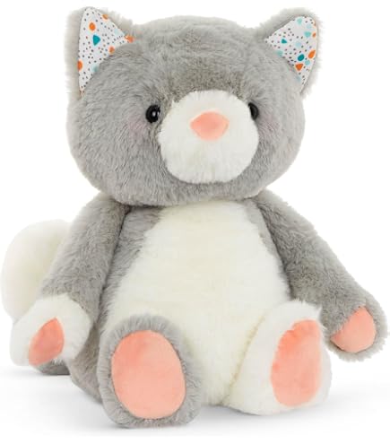 B. toys Bubble Gum Becky éléphant en peluche, jouet rose, éléphant rose | Soft pink elephant with star-pattern ears and bright paws; machine-washable cuddly companion for playtime and bedtime