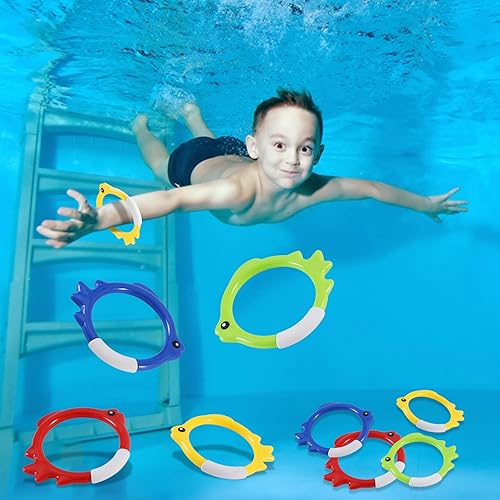 Pack Diving Rings Pool Swimming Toys for Kids, Fun Swim Summer