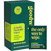 goodwipes Flushable Wipes - Individually Wrapped Butt Wipe for On-the-Go Adults - Portable Mini Wipes - Travel Essentials - S