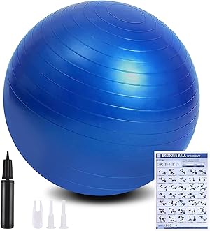 flintronic Gymnastikball mit aufblasbarer Fußpumpe,55cm/65cm Anti-Burst Extra Dicke Yoga-Geburtsschwangerschaft Pilates Core Stärken Sie die Fitness-Gymnastikbälle